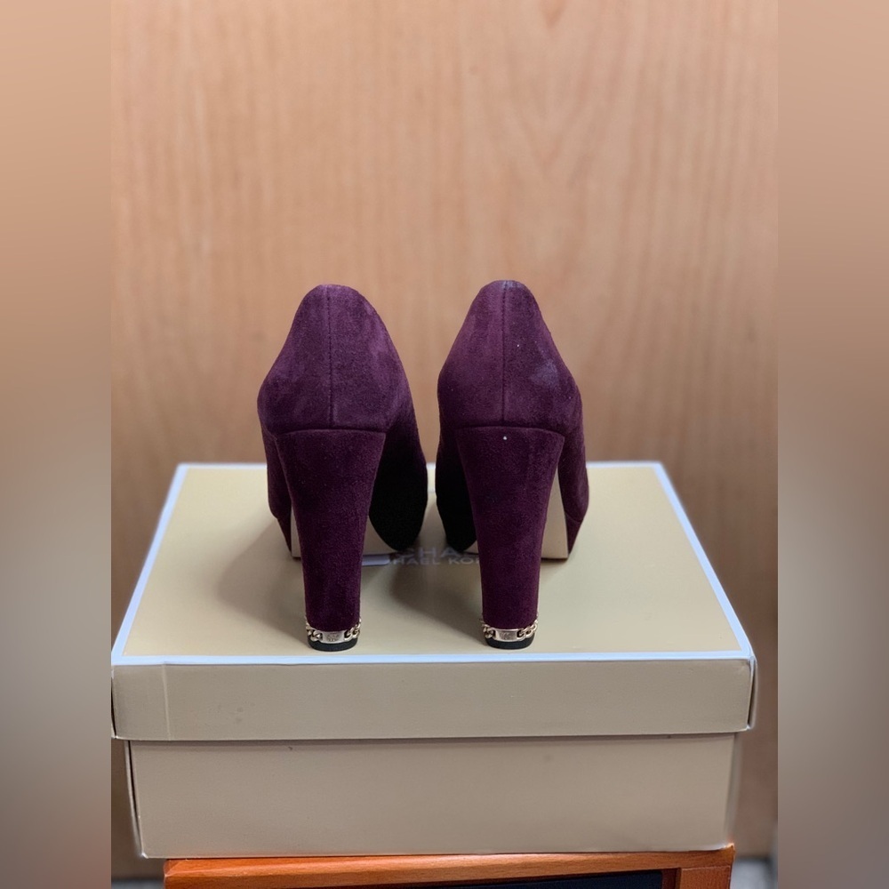 Michael Kors Elegant Plum Suede Platform Heels.    Size-6M - Picture 4 of 8